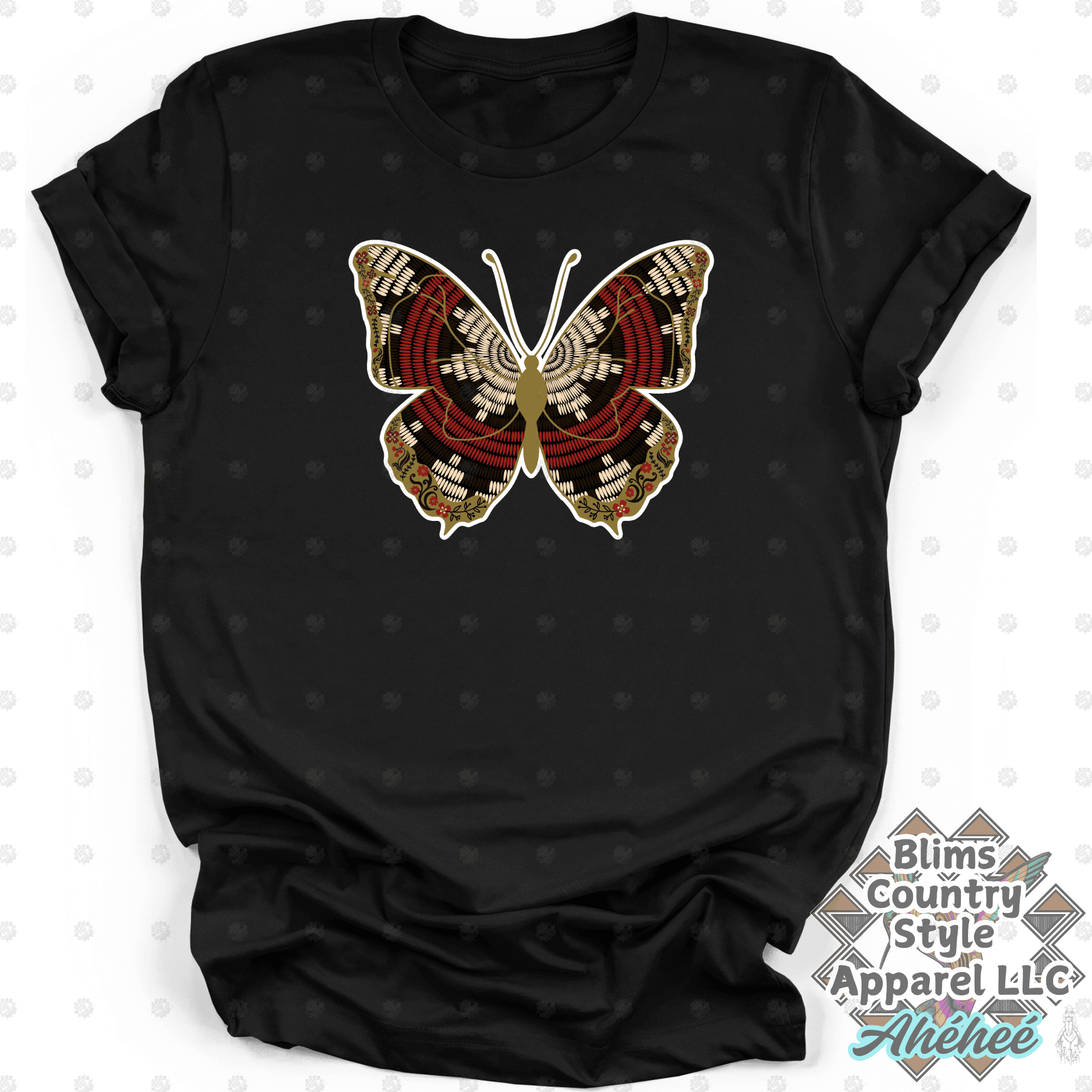 Navajo Basket Butterfly Short Sleeve T-shirt